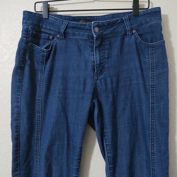 PrAna Mid Wash Blue Mid Rise Skinny Jeans Paneled Casual‎ 31 - Picture 2 of 8
